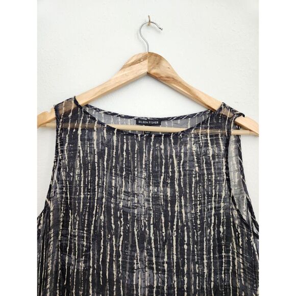 Eileen Fisher Petite 100% Silk Sleeveless Tunic Tank Top | Size S/P - Picture 4 of 8